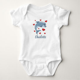 Magisches Baby-Dolphin mit Liebe Herz Baby Strampler
