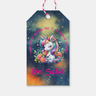 Magisches Blumen-Einhorn-Danke-Foto-Party-Geschenk Geschenkanhänger