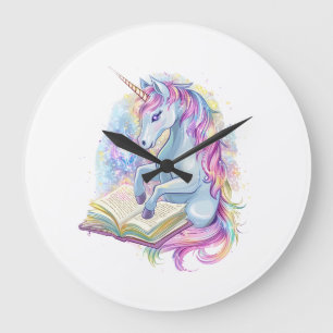 Magisches Buch Einhorn (1) Große Wanduhr