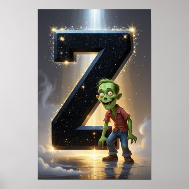 Magisches Buchstabe Z Wandkunstposter für Kinderzi Poster (Vorne)