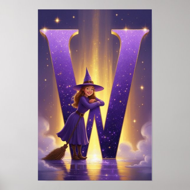 Magisches Buchstaben W Wandkunstposter für Kinderz Poster (Vorne)