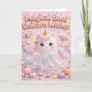 Magisches Buu! Einhorn Wünsche Süße Halloween Grüß Karte