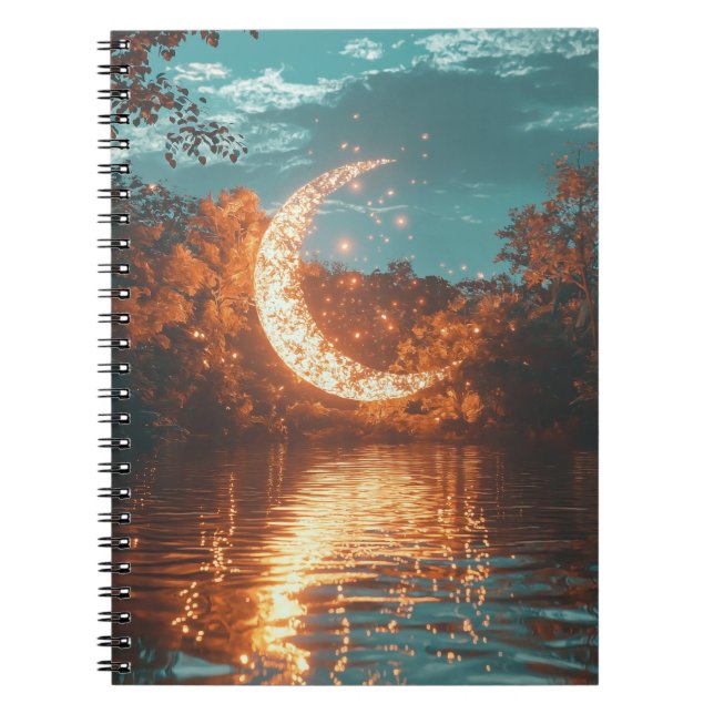 Magisches Crescent Moon Spiral Notebook Notizblock (Vorderseite)