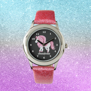 Magisches Einhorn addieren Namensmädchenuhr Armbanduhr
