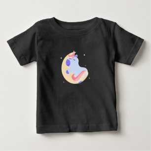 Magisches Einhorn auf dem Mond - Custom Baby Girl T-shirt