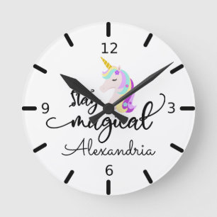 Magisches Einhorn bleibe Runde Wanduhr