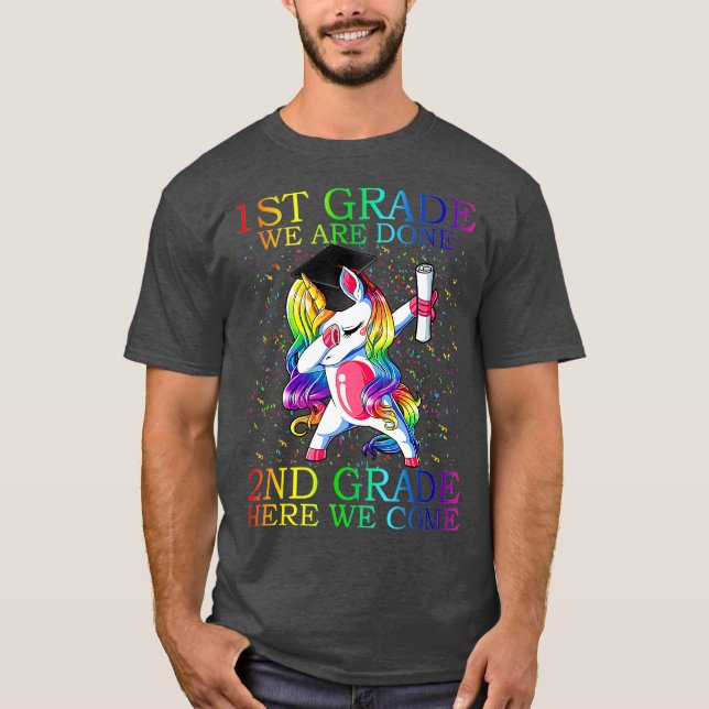 Magisches Einhorn des Abschlusses der 1. Klasse T-Shirt (Vorderseite)