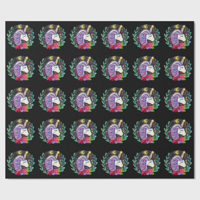 Magisches Einhorn-Feeling  Geschenkpapier (Flach)