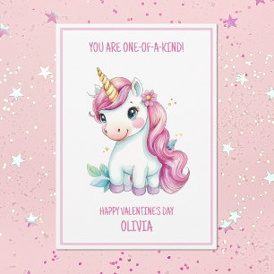 Magisches Einhorn für Mädchen Buntes Valentinsgesc Feiertagskarte