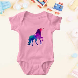 Magisches Einhorn-Galaxie-Abstrakt Blau Lila Baby Strampler