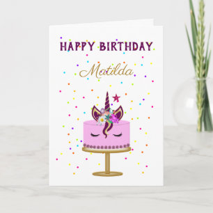 Magisches Einhorn Glücklicher Geburtstag Torte Kar Karte
