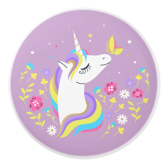 Magisches Einhorn Keramikknauf (Vorderseite)