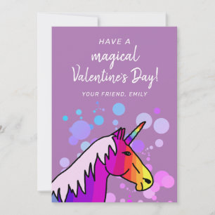 Magisches Einhorn Kinder Klassenzimmer Valentinsta Feiertagskarte