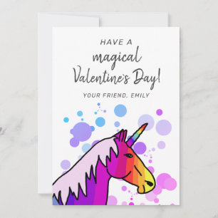 Magisches Einhorn Kinder Klassenzimmer Valentinsta Feiertagskarte
