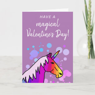 Magisches Einhorn Kinder Klassenzimmer Valentinsta Feiertagskarte