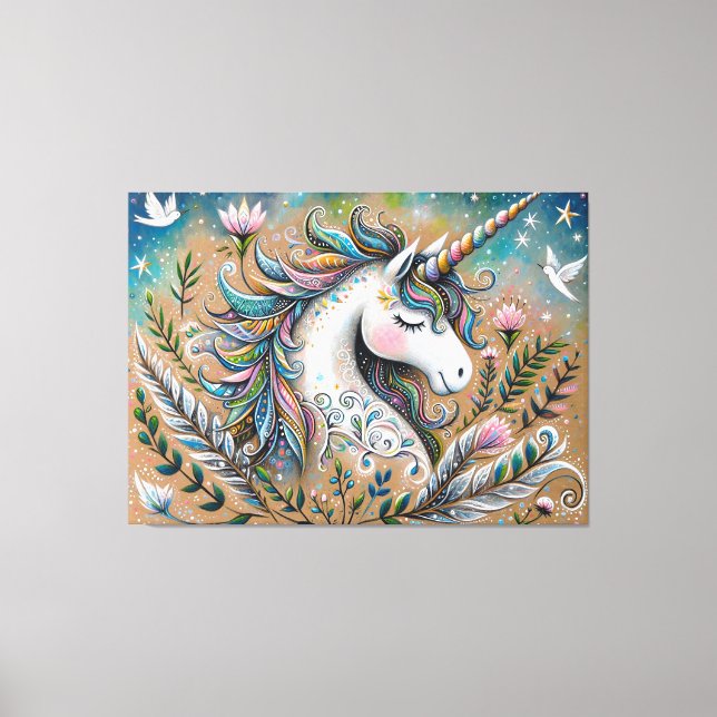 Magisches Einhorn Leinwanddruck (Vorderseite)