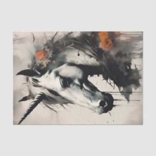 Magisches Einhorn mit farbigen Tropfen Decoupage Seidenpapier