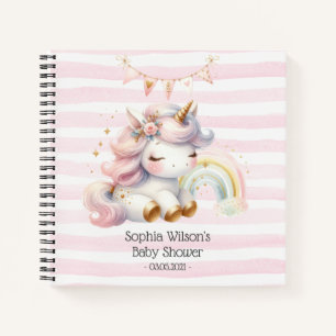 Magisches Einhorn mit Rainbow Baby Dusche Notizbuch