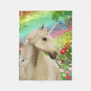 Magisches Einhorn mit Regenbogen- u. Fleecedecke