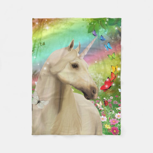 Magisches Einhorn mit Regenbogen- u. Fleecedecke (Vorderseite)