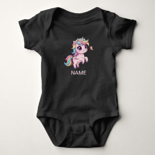 Magisches Einhorn mit Regenbogenhaar Baby-Body Baby Strampler