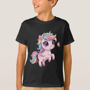 Magisches Einhorn mit Regenbogenhaar Süßes Kinders T-Shirt