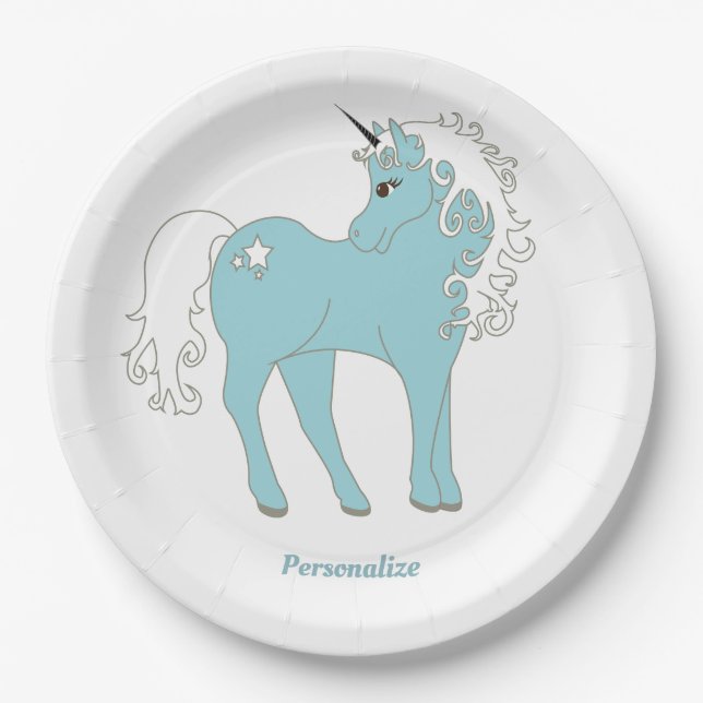 Magisches Einhorn Niedlich & Adorable mit Star Pappteller (Vorderseite)