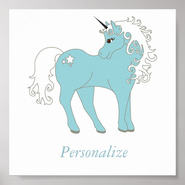 Magisches Einhorn Niedlich & Adorable mit Star Poster (Vorne)