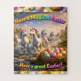 Magisches Einhorn-Oster-Puzzle Regenbogen-Fan t