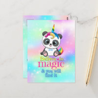 Magisches Einhorn-Panda auf Regenbogenuntergrund