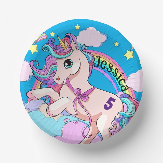 Magisches Einhorn-Party Einfärben in Farbe Pappteller (Vorderseite)