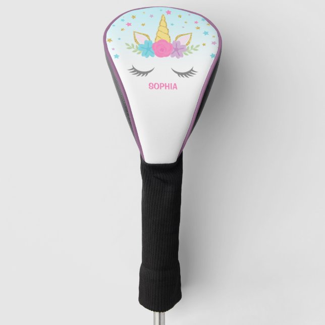 Magisches Einhorn Personalisiert Golf Headcover (Vorderseite)