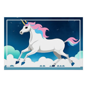 Magisches Einhorn-Pferd im Renn-Design-15468 Poster