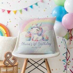 Magisches Einhorn Rainbow Birthday Throw Kissen
