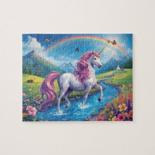 Magisches Einhorn Regenbogen Fluss Fantasy-Kunst