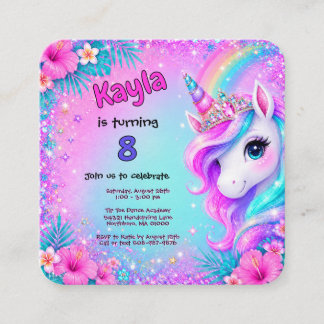 Magisches Einhorn Regenbogen Glitter Geburtstag Begleitkarte