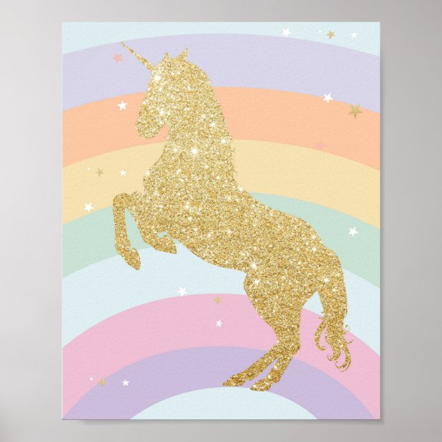MAGISCHES EINHORN REGENBOGEN POSTER (Vorne)