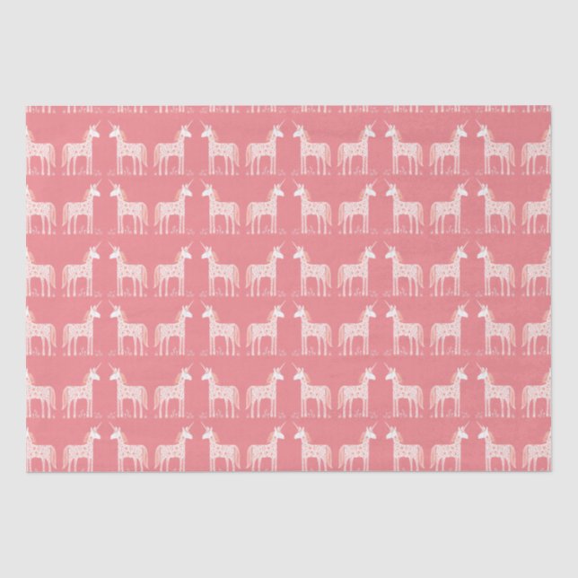 Magisches Einhorn-rosa Gewebpapier Seidenpapier (Vorderseite)