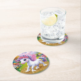 Magisches Einhorn Runder Pappuntersetzer