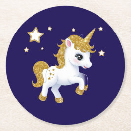 Magisches Einhorn Runder Pappuntersetzer