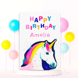 Magisches Einhorn Sterne Mädchen Alles Gute zum Ge Karte