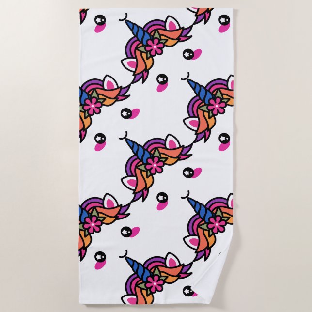 Magisches Einhorn Strandtuch (Vorderseite)