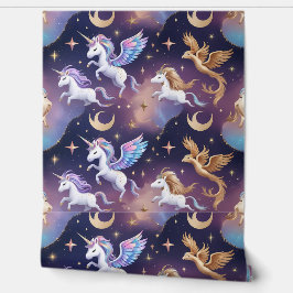 Magisches Einhorn und Phoenix Galaxy Sky Entfernba Tapete