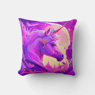Magisches Einhorn unter dem Mondlicht Kissen