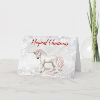 Magisches Einhorn-Weihnachten Feiertagskarte