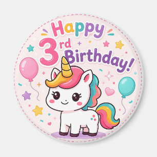 Magisches Einhorn zum 3. Geburtstag Magnet