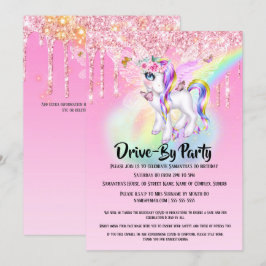 Magisches einhorniges Regenbogenbummler Glitzer my Einladung