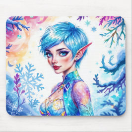 Magisches Eiself Schneewald gefrorenes Märchen Mousepad