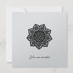 MAGISCHES EVENT,CELTIC KNOT Schwarz Silber Einladung