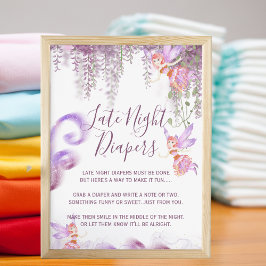 Magisches Fairy Theme Spate Night Diaper Sign Post Poster